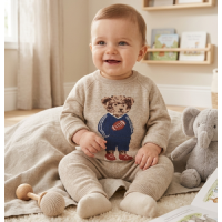 J15730: Baby Boys Knitted 2 Piece Outfit (0-12 Months)